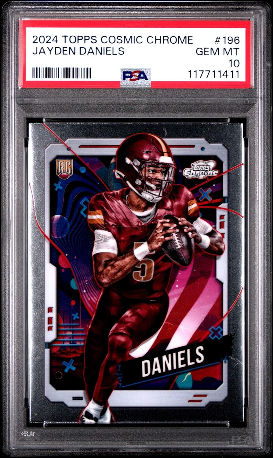 Graded 2024 Topps Cosmic Chrome Jayden Daniels #196 Rookie RC Football Card PSA 10 Gem Mint