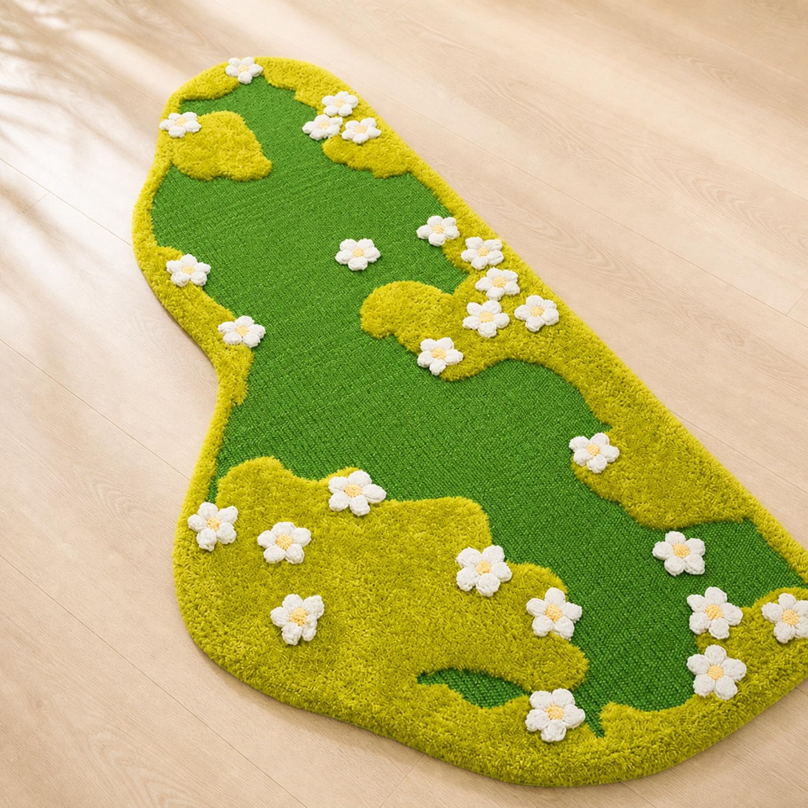 rockible Katzenkratzmatte aus Sisal Kratzfest kratzmatte mit Blumen strapazierfähig kratzteppich für Katzenbesitzer, Garten-Stil, Blumenmuster, Bettvorleger, Standardgröße, 120 cm X 58 cm