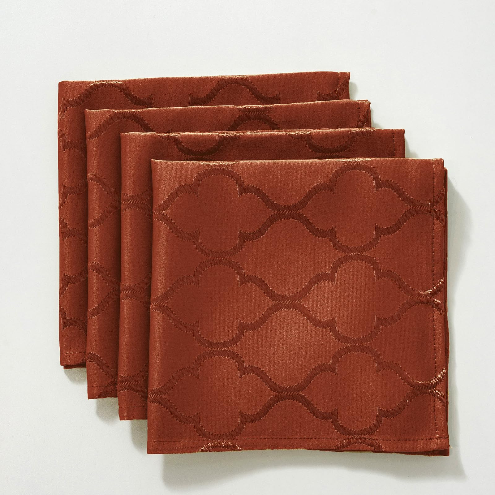 SASTYBALE Fall Jacquard Napkins 20x20 Inch - Flower Pattern Rust Red Polyester, Spill Proof Wrinkle Resistant, Tabletop Decor for Thanksgiving Turkey Dinner, Fall Kitchen Dining &amp; Holiday Parties