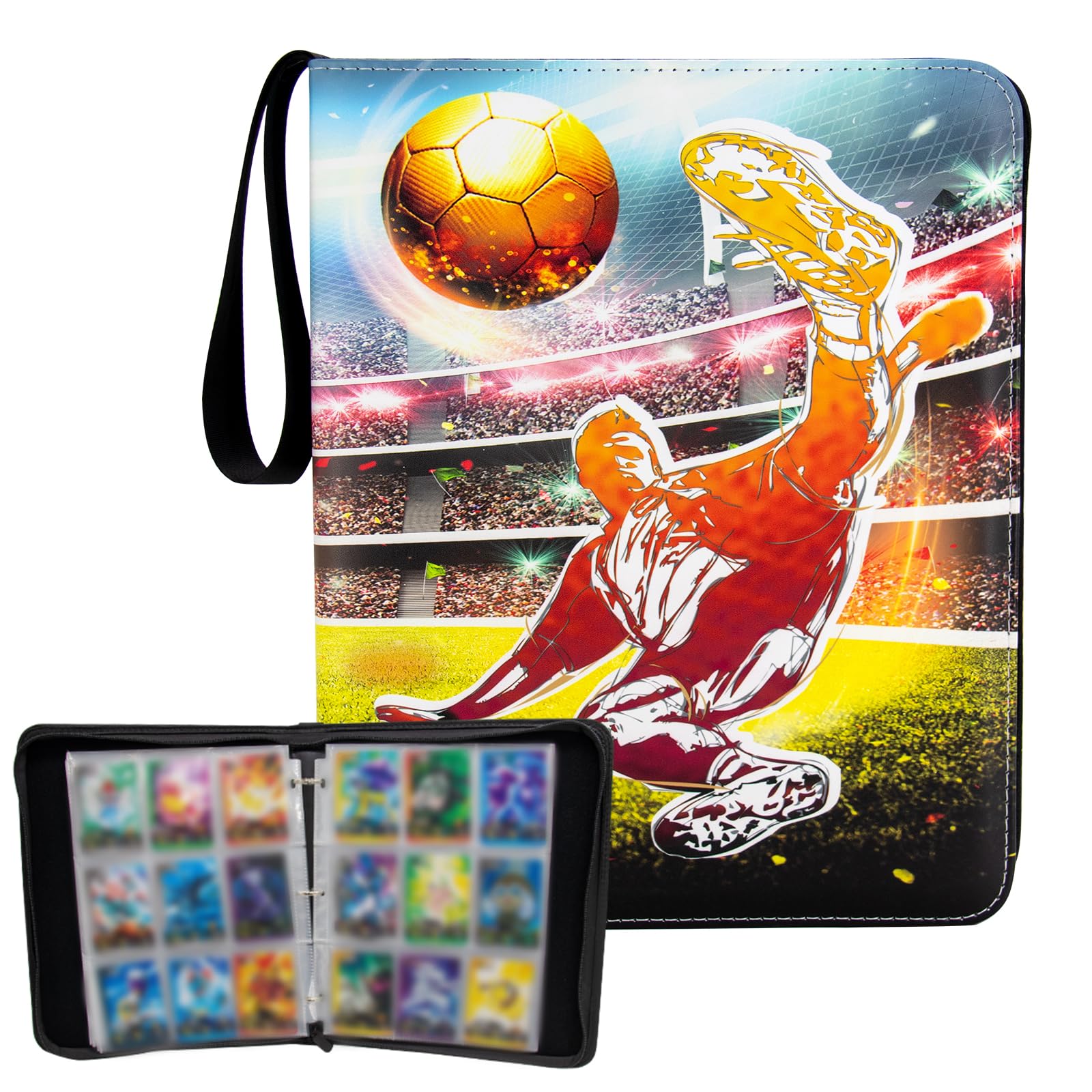 900 Pockets Football Card Binder, Football Trading Cards, Display Case with Football Card Sleeves Card Holder Protectors Set for Football Cards Pokemon Card Binder (Football 5)