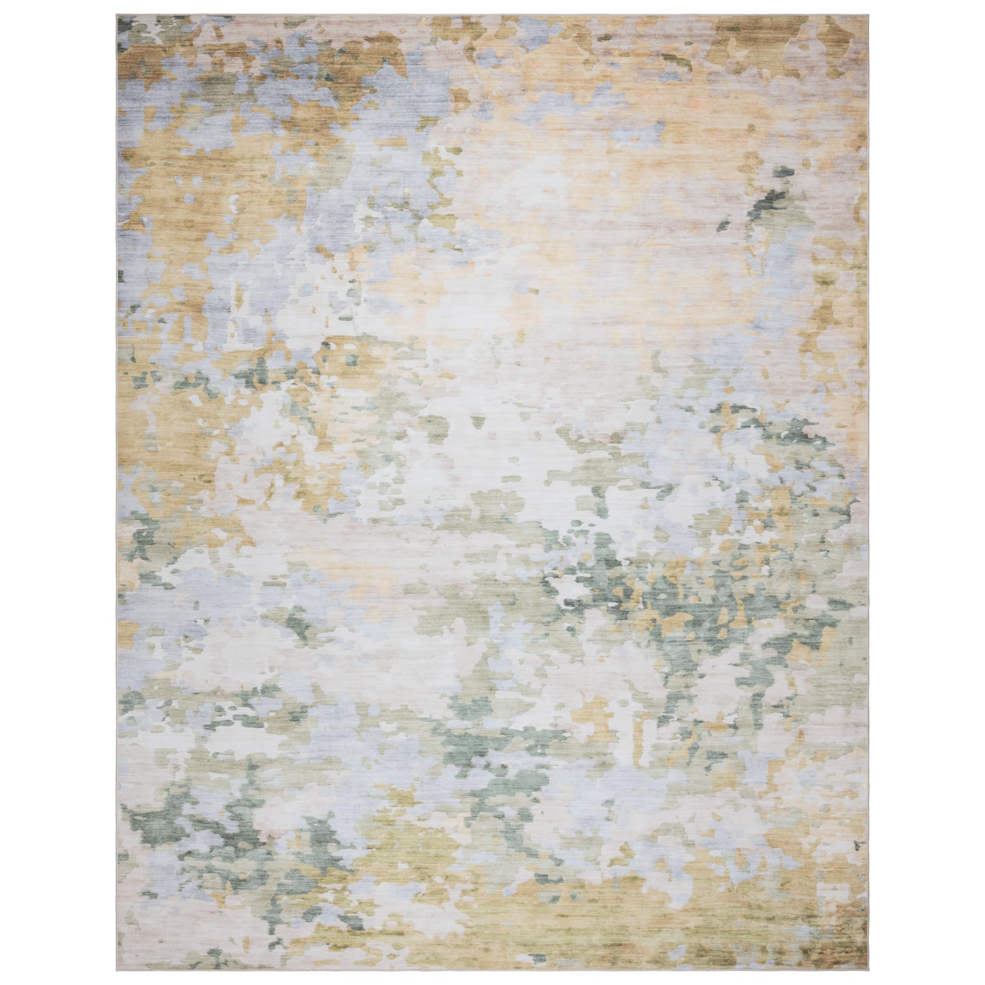 gertmenian indoor boho area rug - 8x10 large, non slip, super strong, ideal for high traffic areas in bedroom, living room, kitchen - kaori, green, 26121