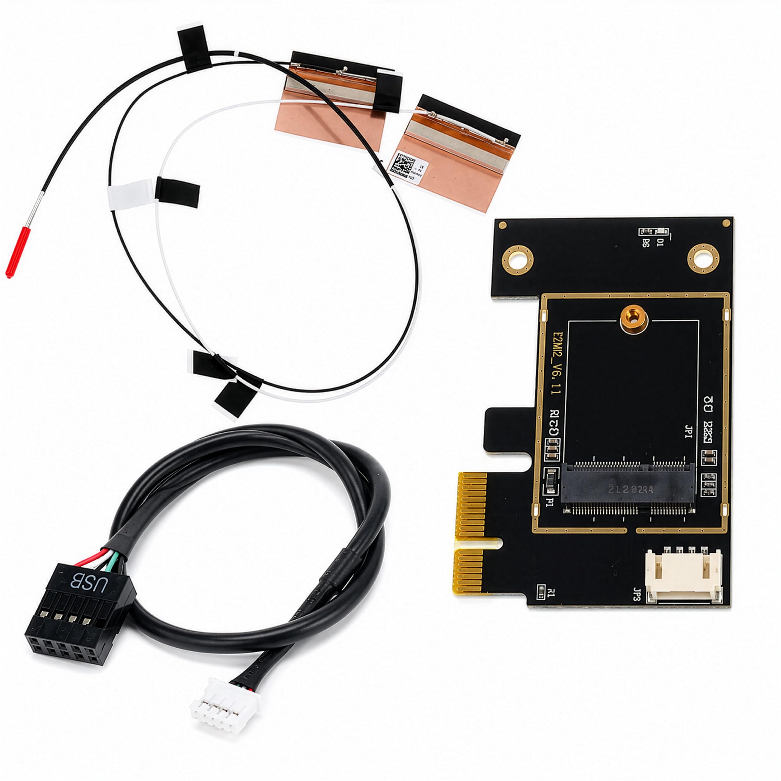 M.2 NGFF Wireless Card to PCI-e 1X Adapter M.2 Bluetooth-Compatible Network Card to WiFi WLAN Converter Desktop for 8260 (Laptop to Desktop)