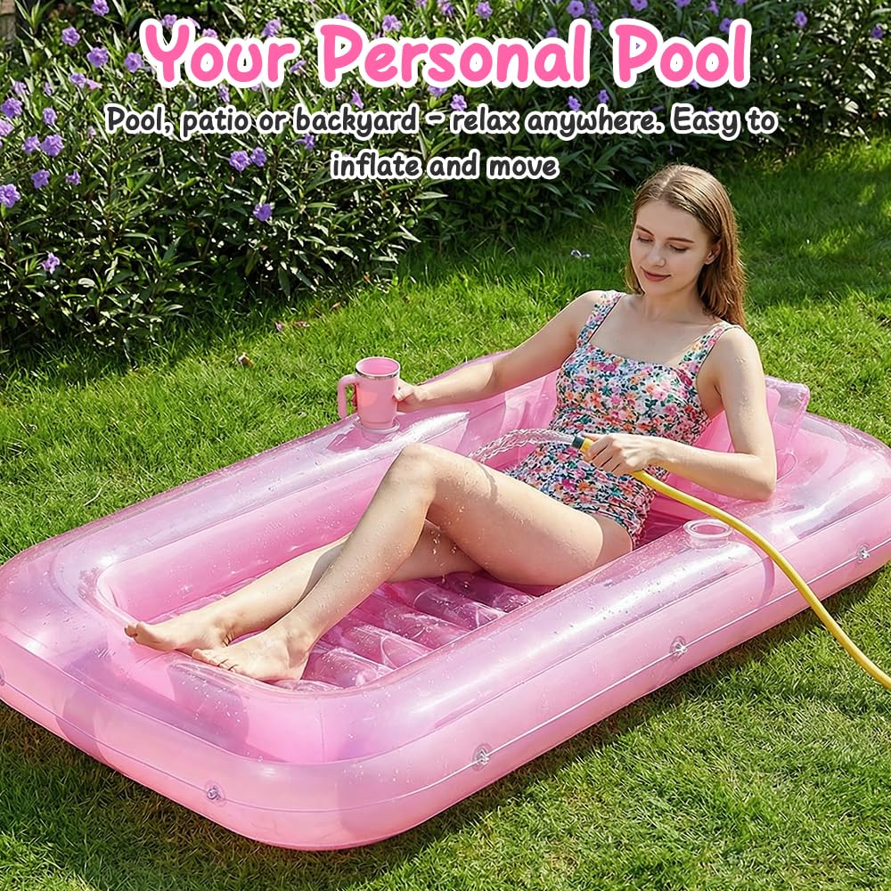 Mineup Colchón de Aire Piscina, 178 x 116 cm Flotador Inflable para alberca bronceadora, Colchoneta Piscina Adultos con reposacabezas, Colchón Hinchable Piscina para Playa en Verano