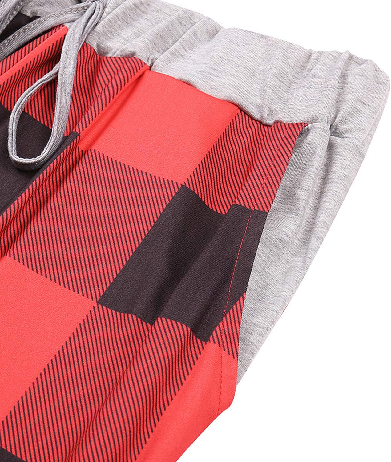 VNVNE Christmas Pajamas for Womens, Casual 2 Piece Pajama Set Print Long Sleeve Top & Pants Sleepwear Pjs Sets (Red Plaid, S) - Image 6