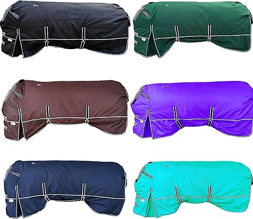 Miniatura 8 de Majestic Ally Manta 1200D Ripstop Horse Turnout de 250 GSM relleno (turquesa, 80 pulgadas)