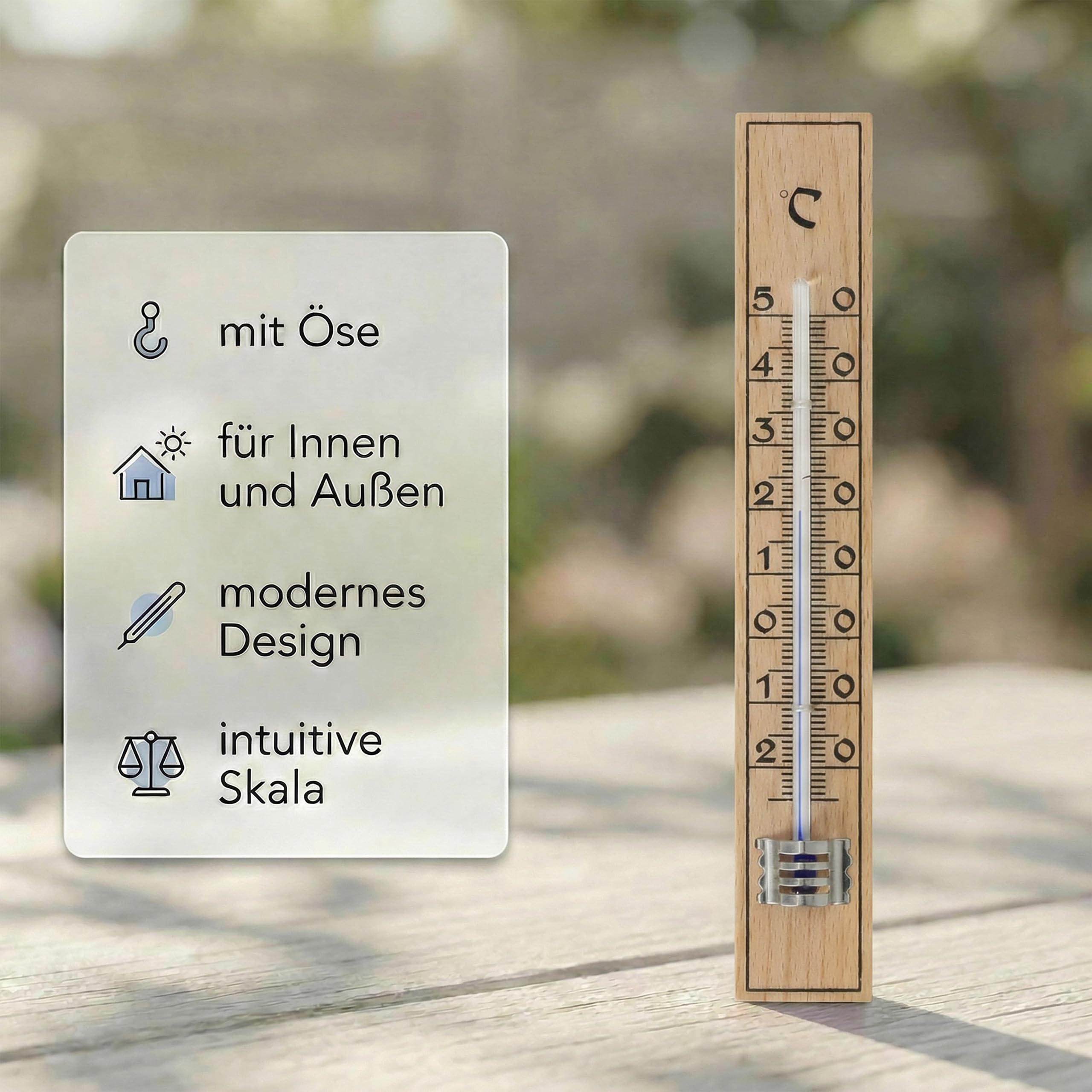 Lantelme 7942 set van 3 analoge thermometers 20 cm voor binnen en buiten van kunststof, wit, -34 tot 50 °C Lantelme 7942 set van 3 analoge thermometers 20 cm voor binnen en buiten van kunststof, wit, -34 tot 50 °C