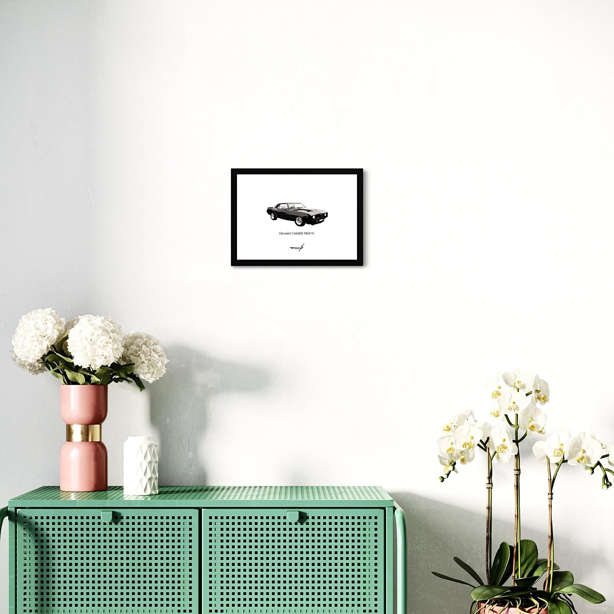 Amazon.co.jp: ポスター ビンテージカーポップアート アメ車 A4額入り