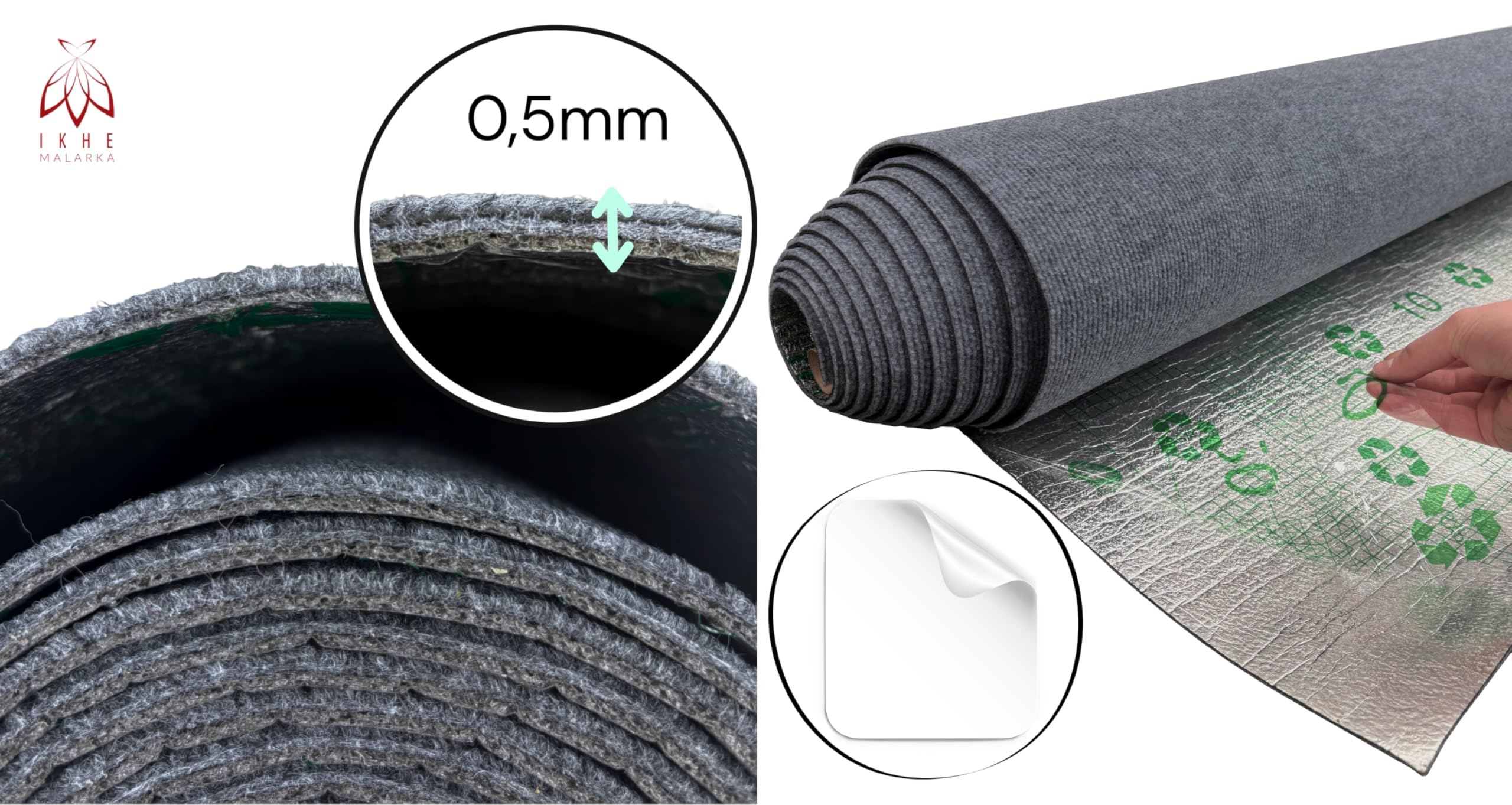 Selbstklebender Teppichboden 6 m² – 120×500 cm Teppich Rolle, 5 mm stark, geruchslos, schnell verlegbar, Bodenbelag für Wohnzimmer, Büro, Kinderzimmer (Dunkelgrau SXP-TWDT-002, 6m²)