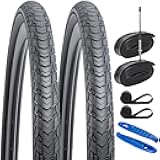 YUNSCM 2-PCS 700C Road Bike Tires 700x32C/32-622 and 700C Heavy Duty Bike Tubes Presta Valve Compatible with 700x30C 700x31C 700x32C 700x33C 700x34C Bike Bicycle Tires and Tubes (Y-1126)