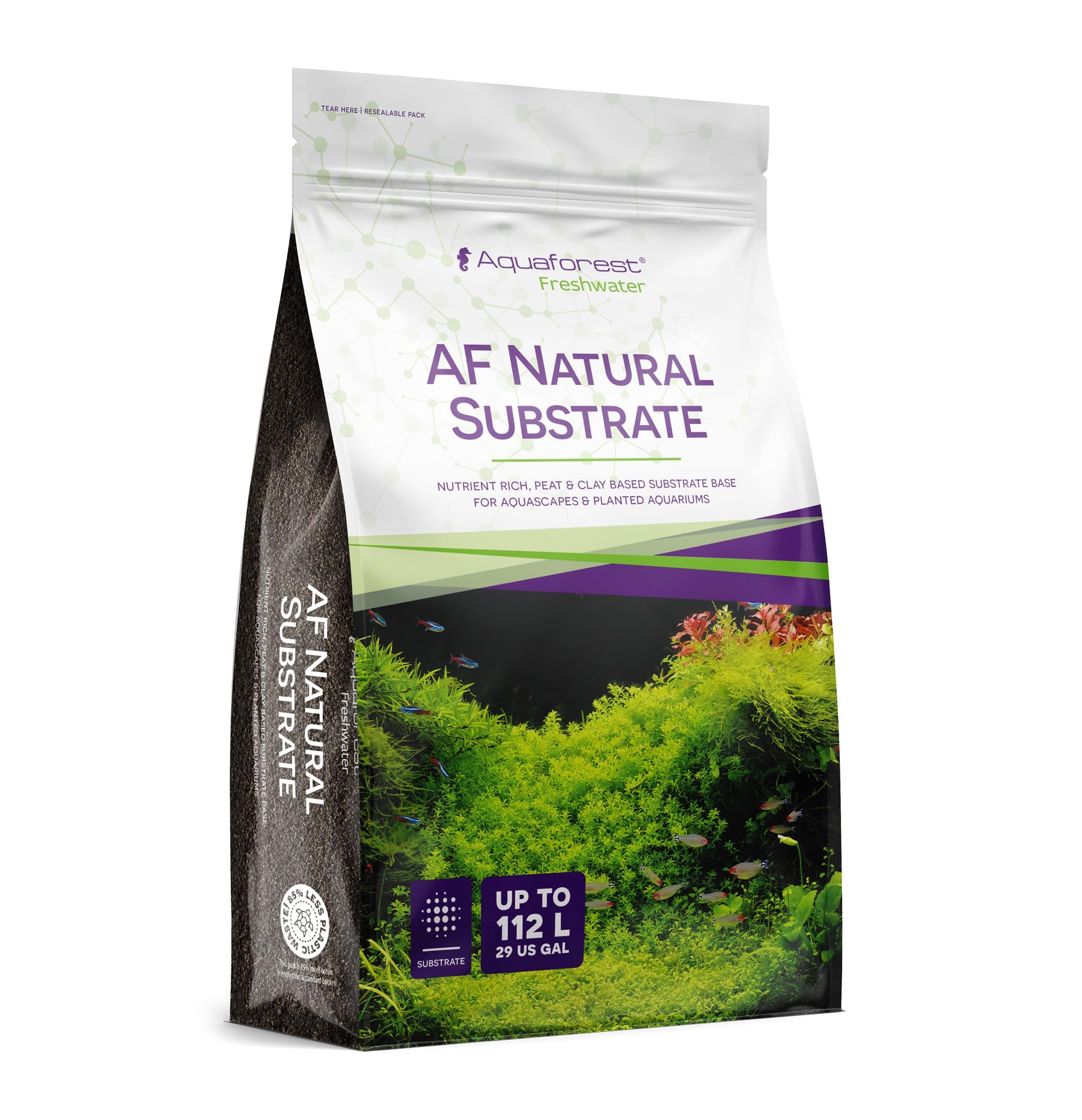 Aquaforest AF Natural Substrate Sacco 7,5 Litri - substrato a Base di Argilla e Torba Ricco di nutrienti per aquascaping e acquari piantumati