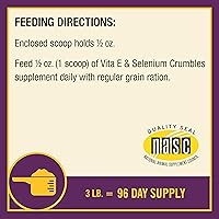 Vista 6 de Horse Health Vita E & Selenium Crumbles Suplemento de vitamina de caballo, apoya una salud muscular óptima y un apoyo antioxidante, 3 libras