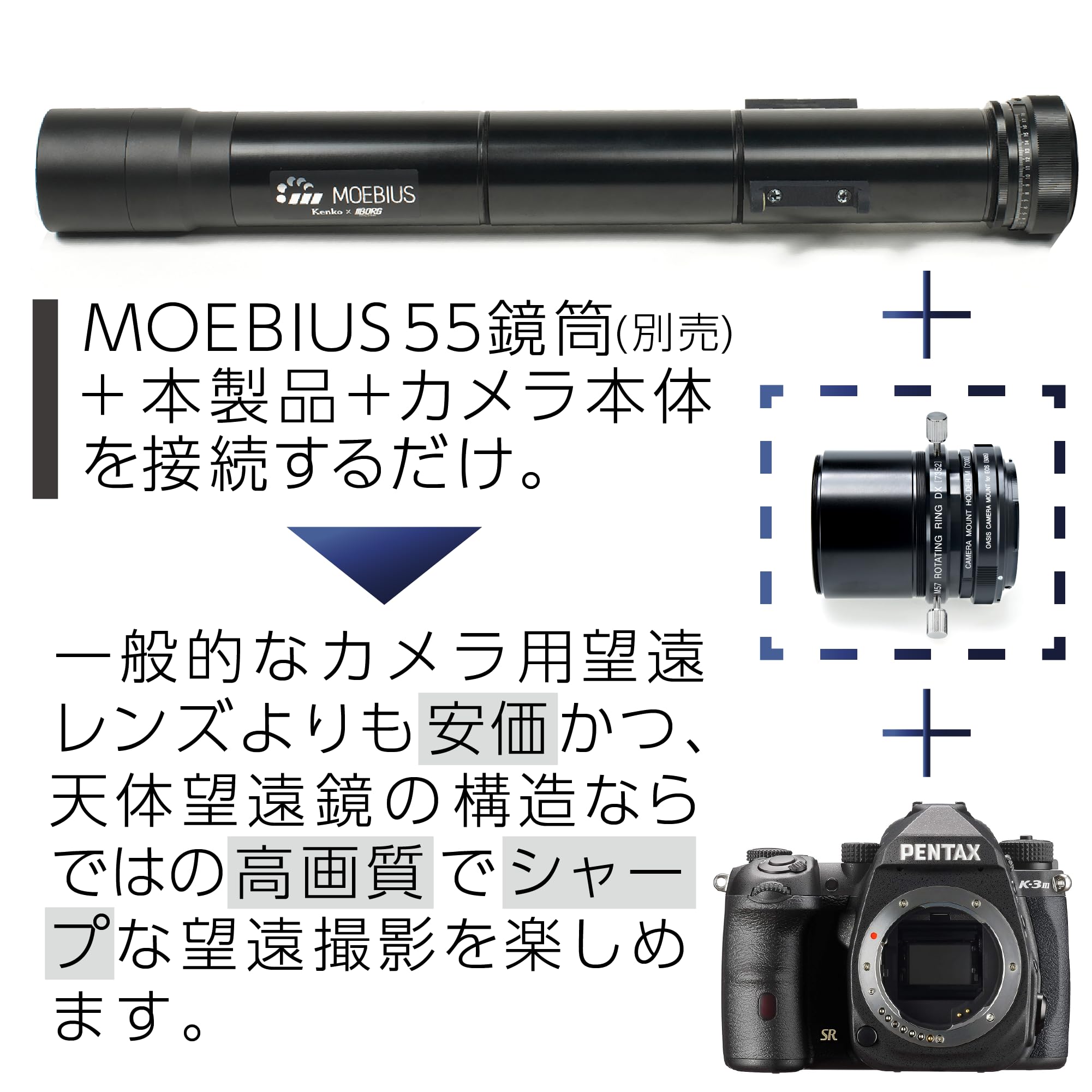 Amazon | Kenko × BORG 天体望遠鏡アクセサリー MOEBIUS カメラ 