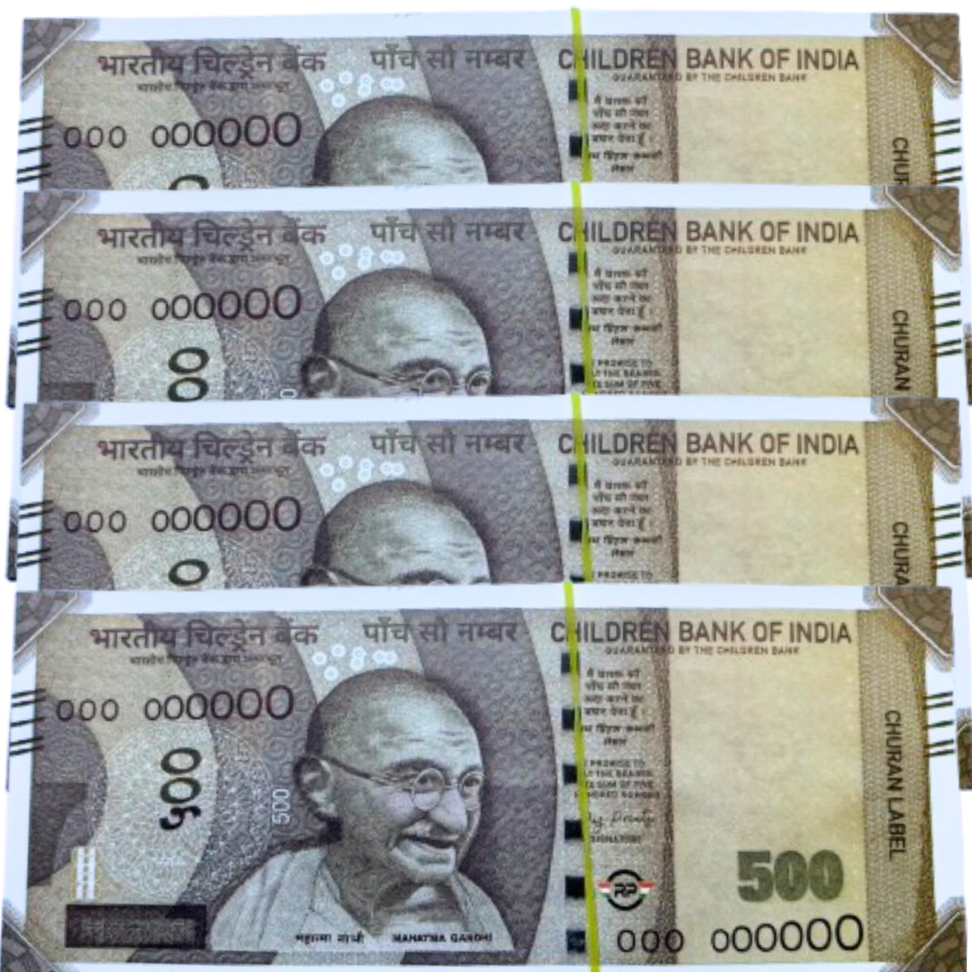 Munmoll Pack of 4 Bundle Dummy Notes Fun Playing 500 Rupeess Notes Pretend Play Fake Money for Kids Multycolor-image-1