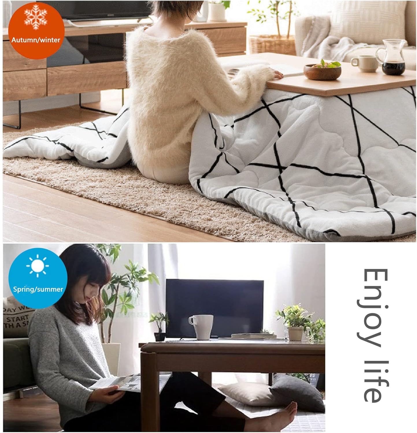 Kotatsu Table with Heater,Japanese Desk Blanket 4 Piece Set,Multifunction Tatami Futon Coffee Tea Laptop Tables,Winter Heated Stove Floor Table,Keep Our Feeties Warm,for Living Room ( Color : Pink , S