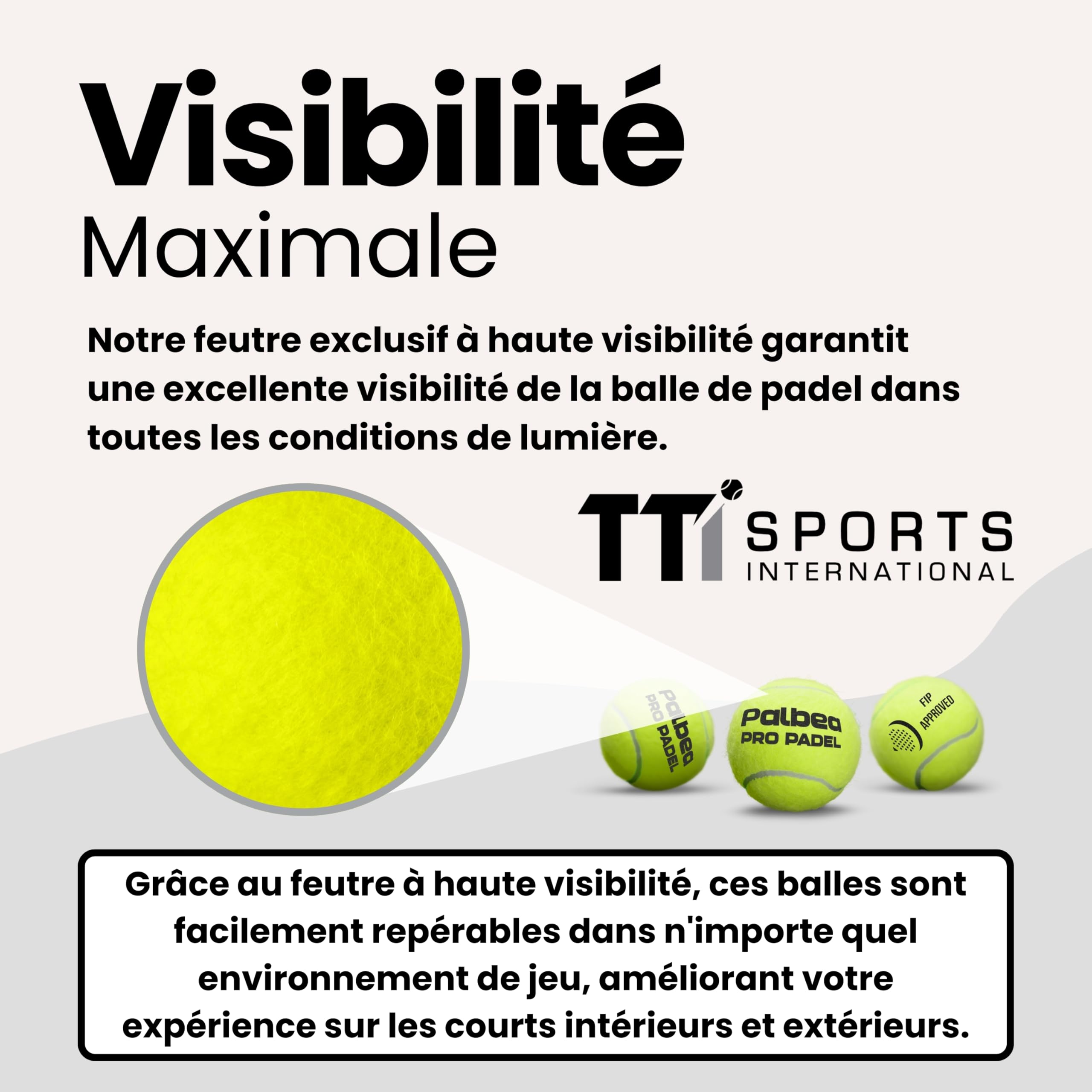 Palbea Pro Padel Balles de Padel FIP Approuvées HV Haute Visibilité 24 Tubes