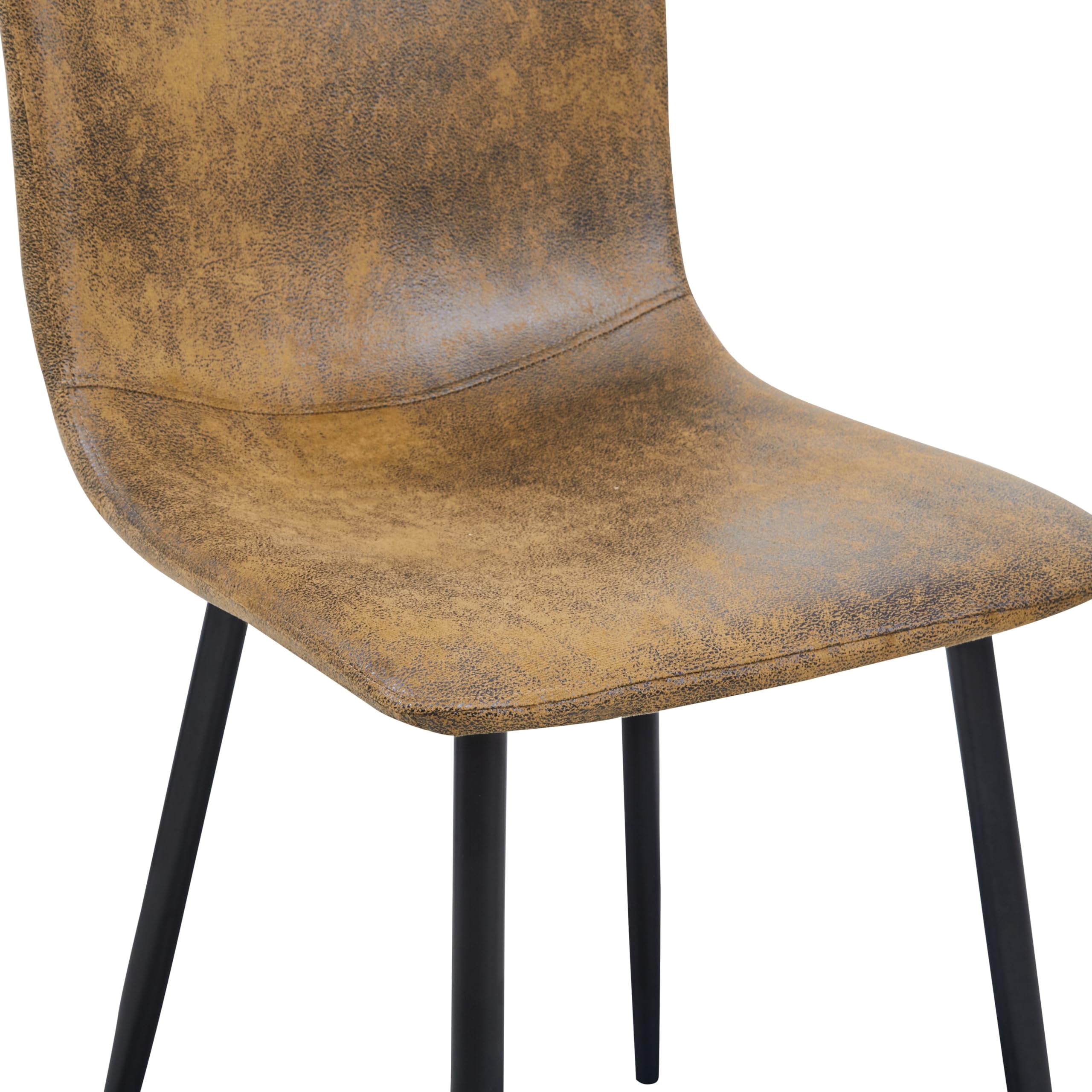 FurnitureR 4 PCS Chaises de Salles de Réunion en Marron Suède, Dossier Ergonomique Rectangulaire, Design Contemporain, Matériau en Métal Durable, pour Bureau ou Maison, Élégance et Confort