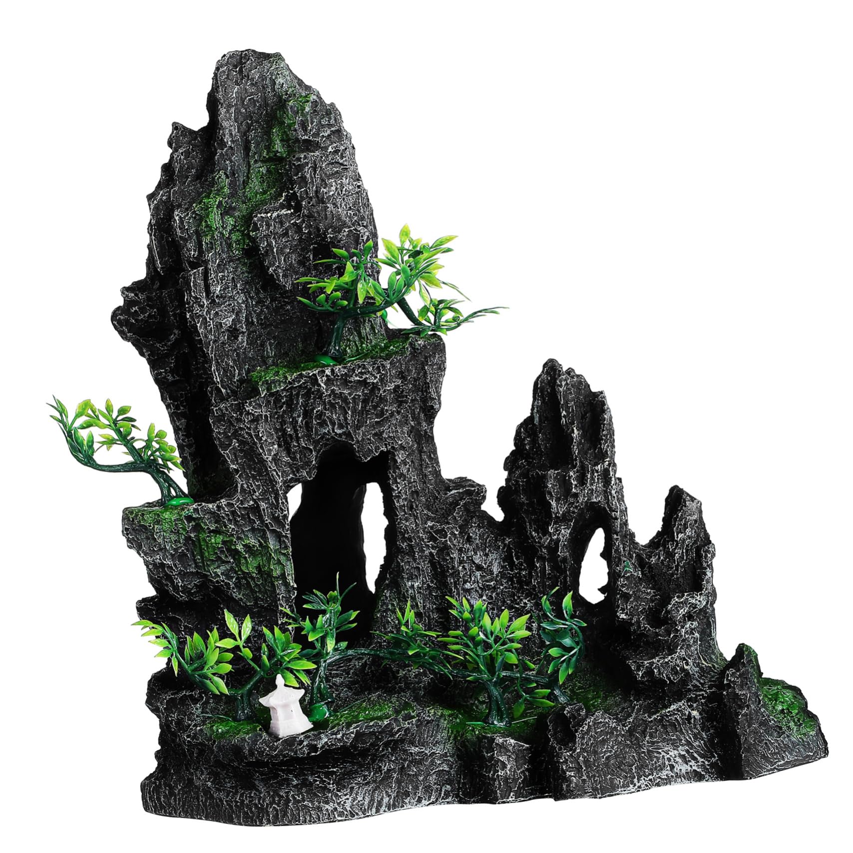 POPETPOP Décoration Aquarium en Résine Forme Montagne pour Aquarium et Terrarium, Matériau Sûr et Facile à Nettoyer, pour Bettas et Tortues