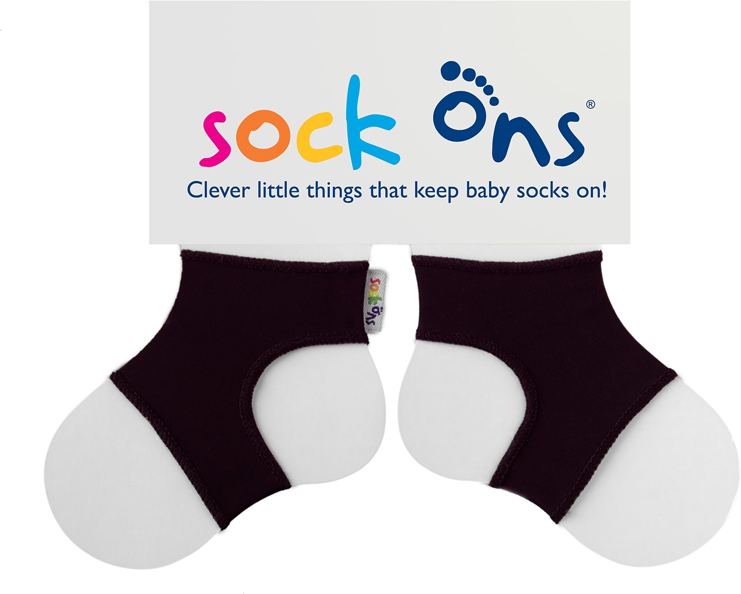 Sock Ons Keep Baby Infant Socks On, 0-6 Months (Black)