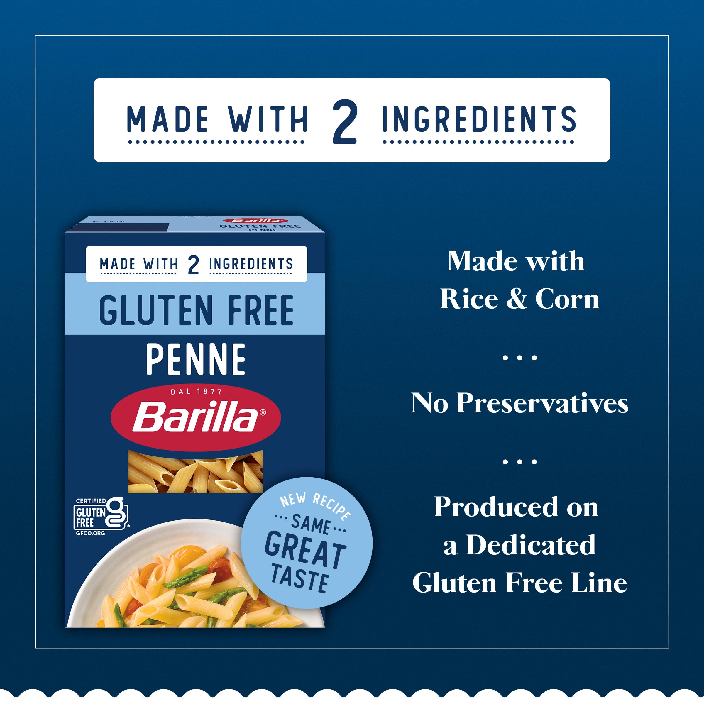 Barilla Bezglutenowy makaron Penne, 350 ml – 8 w pudełku.