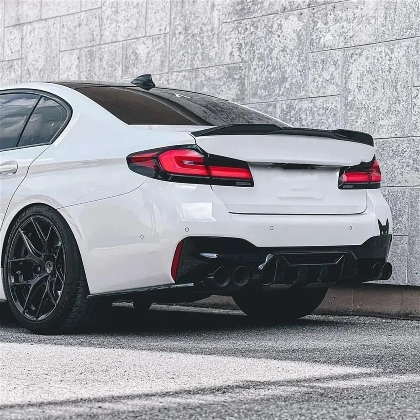 Spoiler bagażnika kompatybilny z BMW serii 5 G30 F90 M5 520i 530i 540i M550i M550d tylny spojler ogon skrzydło Bodykits Diffuer Tuning 2017-2023(Carbon Look)