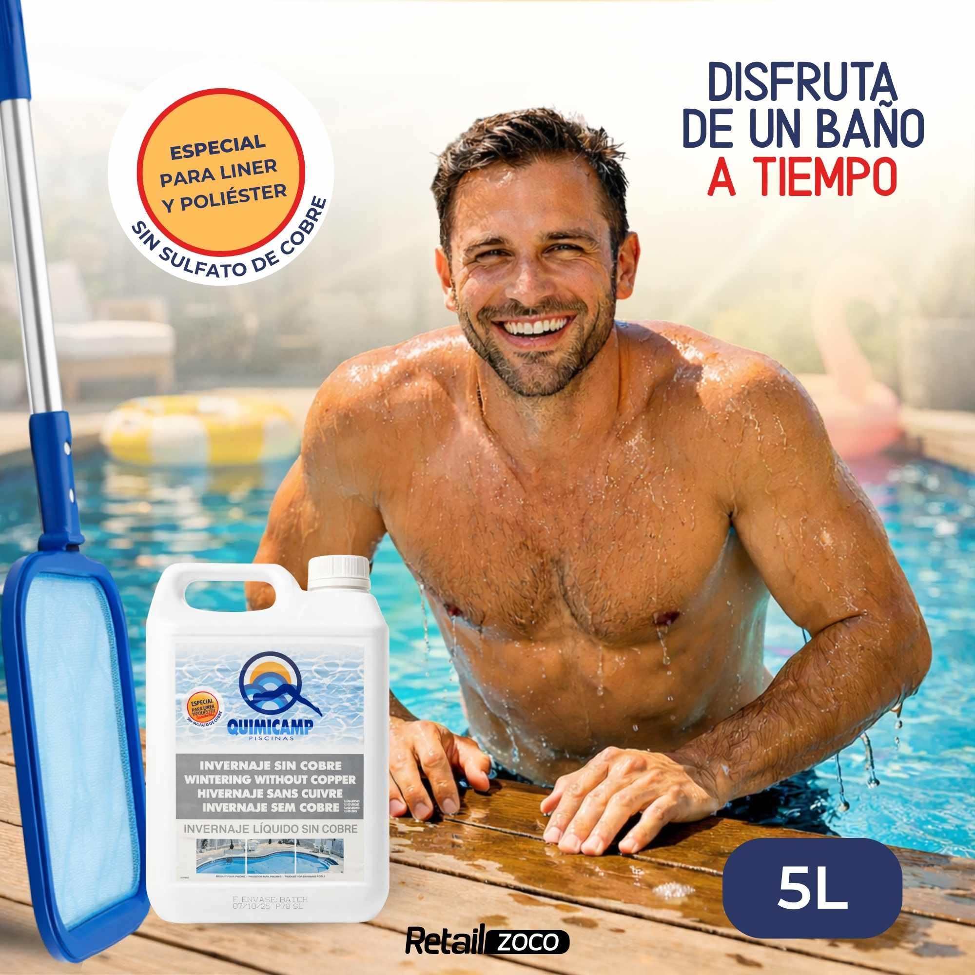 Invernador Liquido para Piscinas, Invernaje piscina sin Cobre, 5 Litros - imagen 3