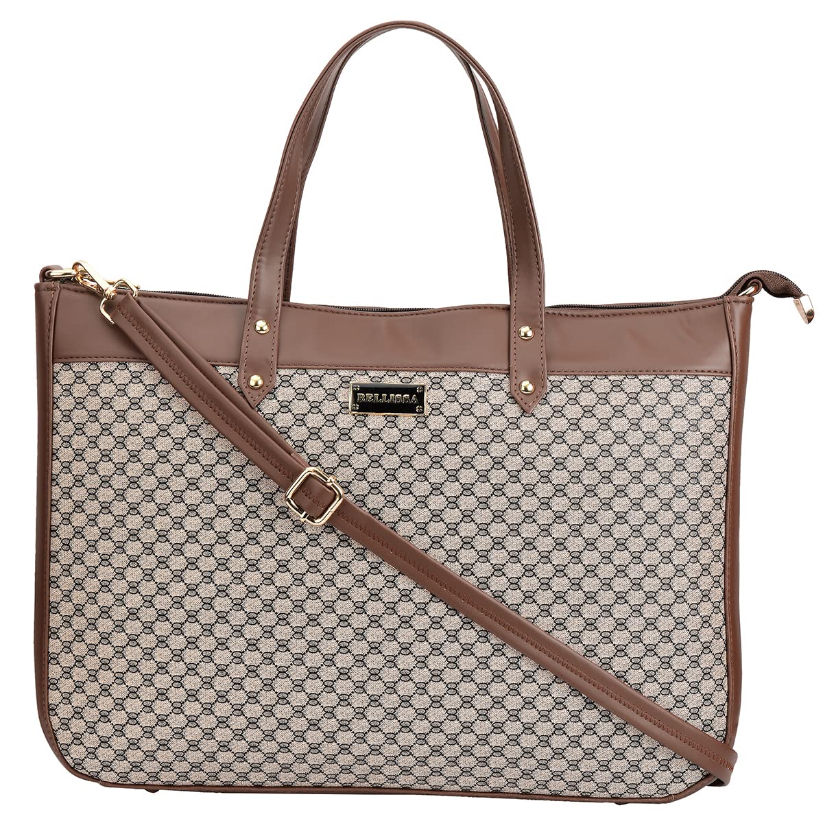 BELLISSA Checkered Professional Laptop Bag | Briefcase for Laptops with Screen Size Up to 15.6 Inch | Shoulder Laptop Messenger Bag For Women | Slim Sleeve Bag (B09YRN3VCP) Amazon Price History, Amazon Price Tracker