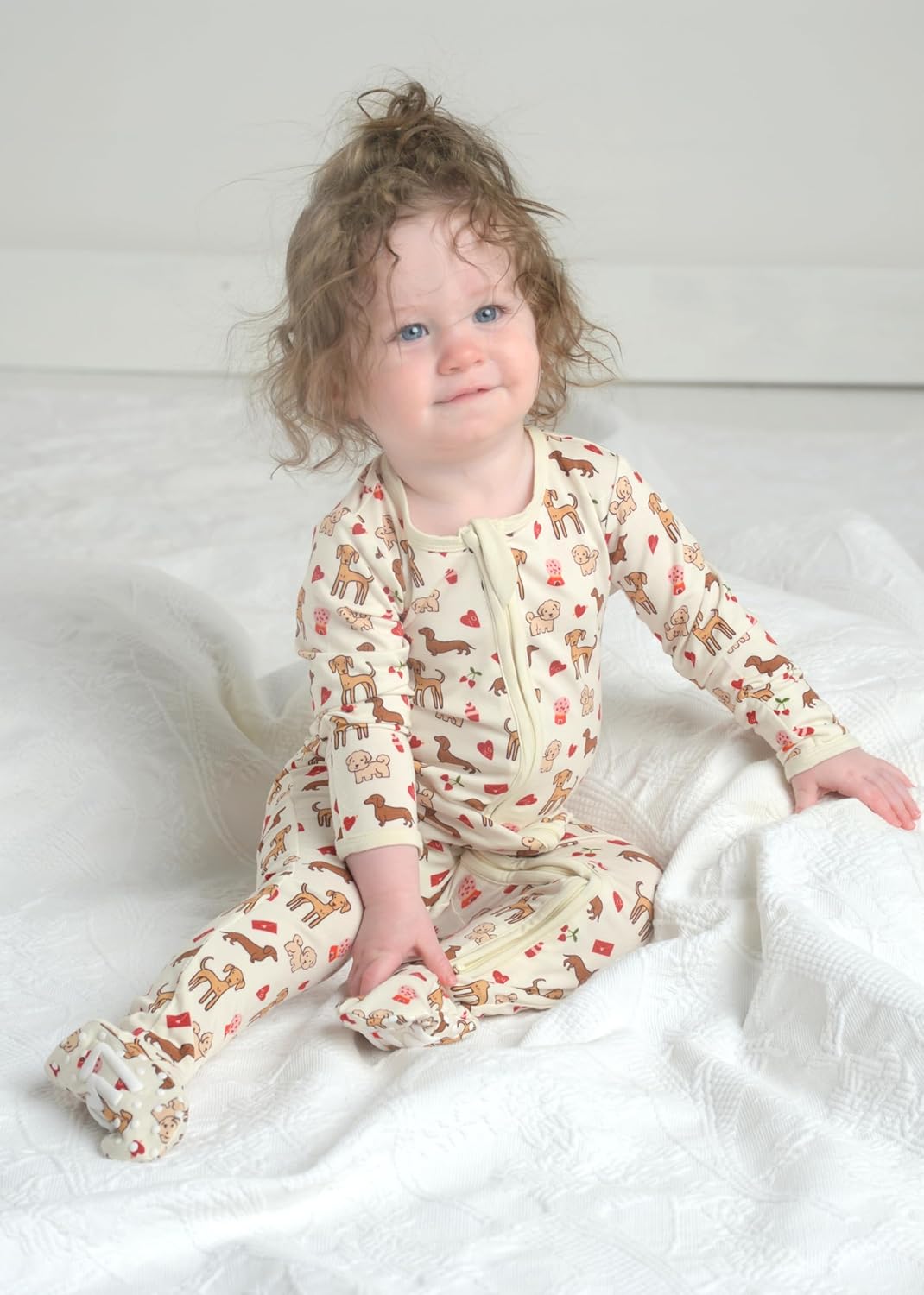 Little Worldz Viscose from Bamboo Baby Pajamas Footed Sleeper with 2-Way Zipper PJs Hypoallergenic for Boys & Girls