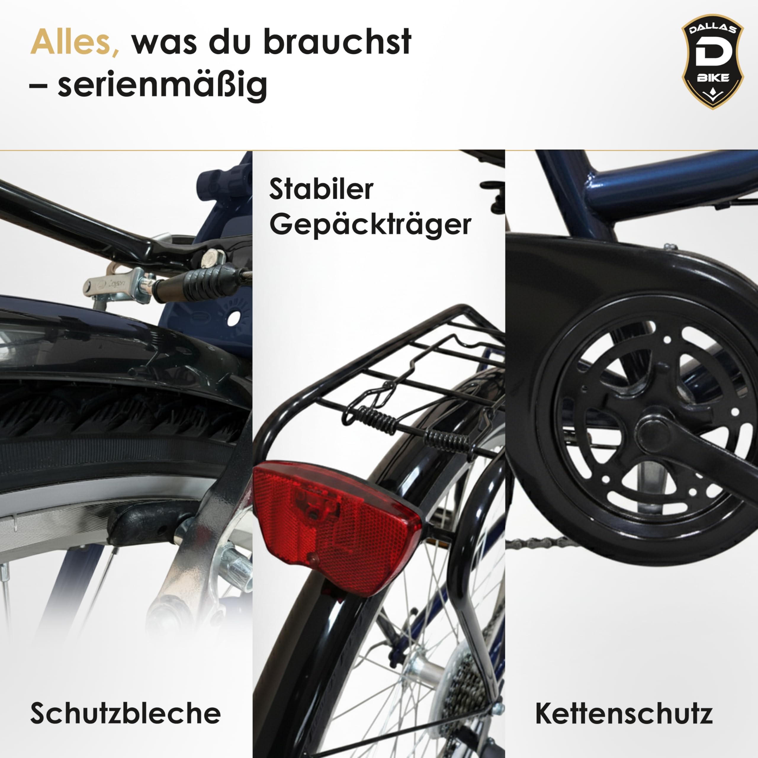 Fahrrad 28 Zoll - Bequemes Cityrad für Damen und Herren - mit 7-Gang Shimano Schaltung - Komfortabler Tiefeinsteiger für Stadt und Pendler - Dallas City