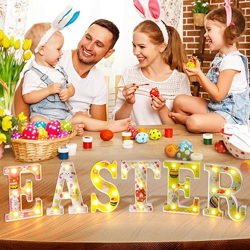 Miniatura 7 de Decoraciones de Pascua para el hogar, decoraciones de mesa de Pascua, decoraciones de fiesta de Pascua (no incluye pilas AA)