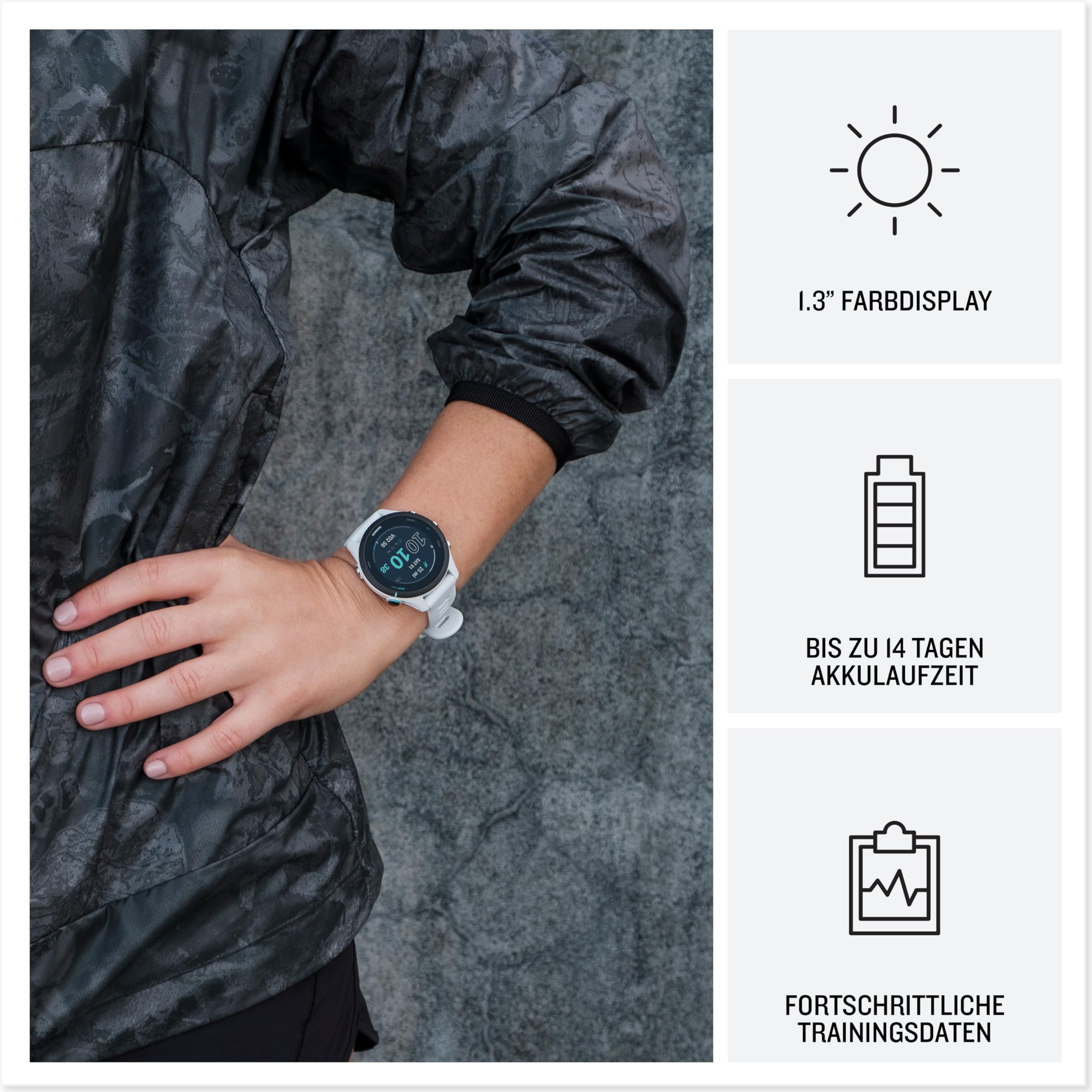 Garmin Forerunner 255S Music – GPS-Laufuhr mit individuellen Trainingsplänen, speziellen Lauffunktionen und detaillierter Trainingsanalyse. 1,1“ & 1,3" Farbdisplay, Akkulaufzeit bis zu 14 Tage