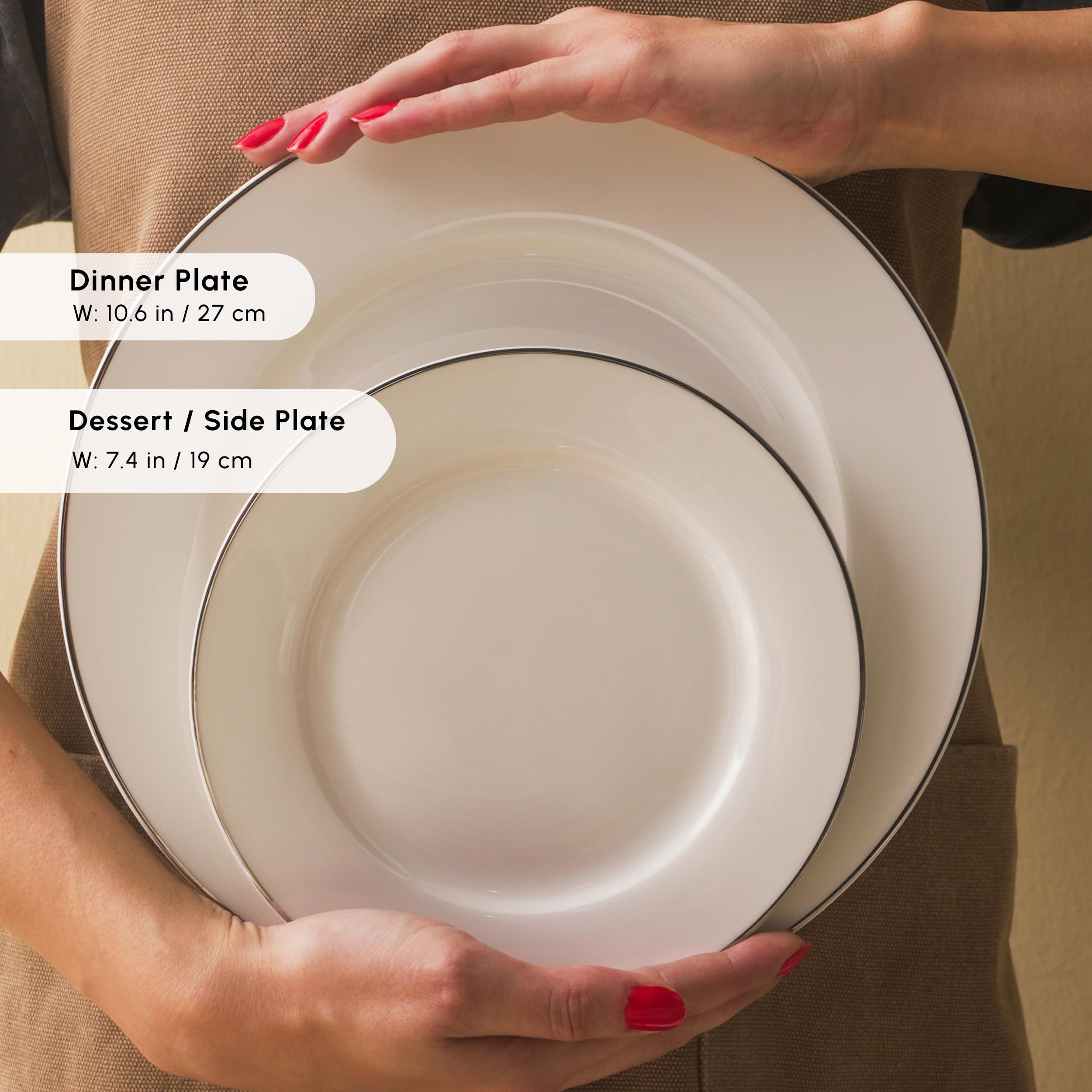 Karaca Lexi Platin Service De Table 56 Pièces Pour 12 Personnes Service De Vaisselle Pour 6 Personnes Avec Tasse Service De Table En Porcelaine