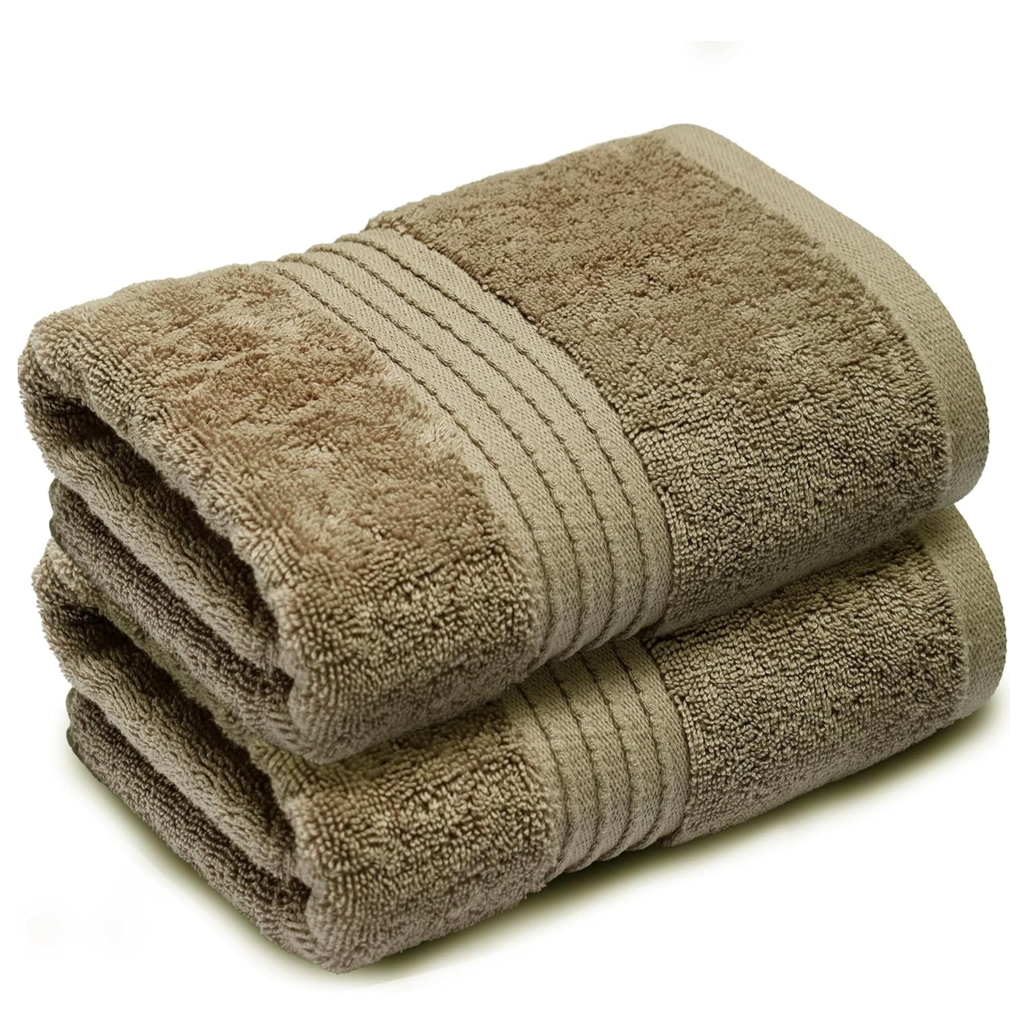 Makooz Premium Large Bath Towels Set 2 Pack - 700 GSM 100% Ring Spun Egyptian Cotton - Quick Dry, Highly Absorbent, Super Soft Feel Bathroom Linen for Home, Hotel, Spa and Daily Use โ 70X130cm Latte โ image 1