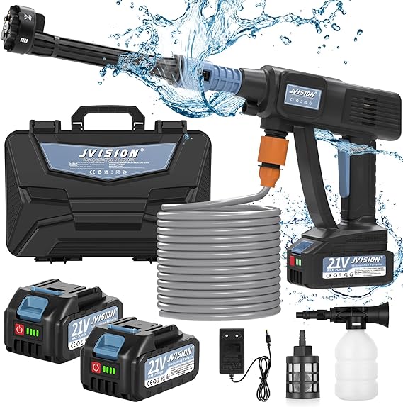 Jvision Hidro-limpeza de Alta Pressão 6 em 1 com 2 Baterias