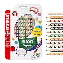 STABILO EASYcolors – Matita colorata Ergonomica – per Destrimani – Astuccio da 12 + temperino – Colori assortiti (con Oro & Argento)