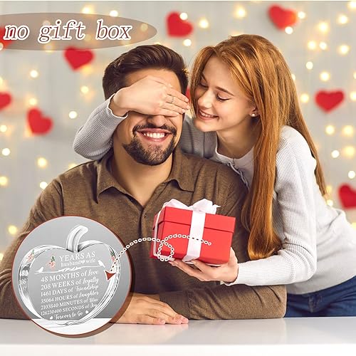 Miniatura 7 de 4 aniversario de boda, regalos de matrimonio de 4 años para pareja, marido, esposa, regalo tradicional de frutas para siempre para llevar, recuerdo