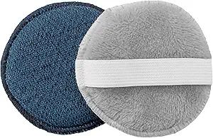 S&T INC. Face Scrubber, Dual-Sided Face Exfoliator with Elastic Strap, Facial Cleansing Pads and Makeup Remover, 3.3 Inch Diameter, 2 Pack, Navy and Grey
