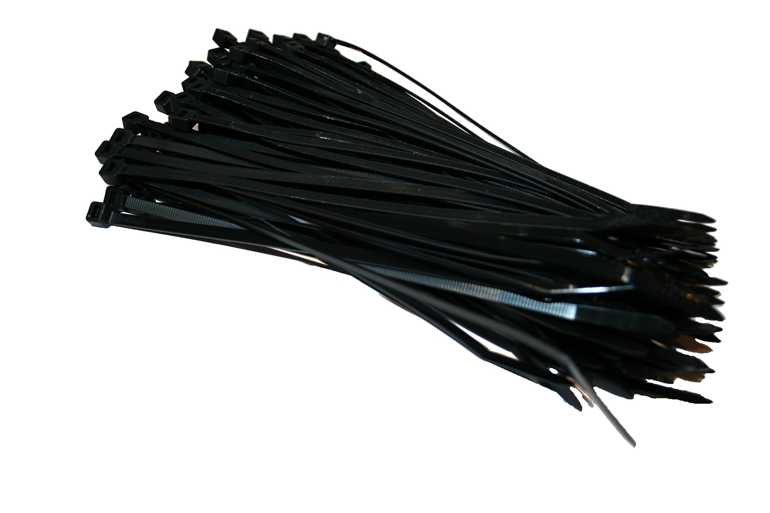 Keepitsealed Black 100 X Heavy Duty, Strong Cable Ties 200Mm X 4.8Mm