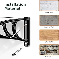 Vista 10 de MCombo - Toldo de policarbonato para ventana de exterior de 78.2 pulgadas, lámina hueca, toldo para puerta de patio