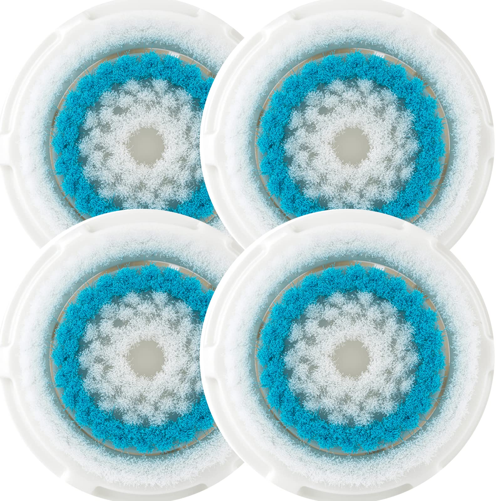 Replacements Facial Cleansing Brush Heads，Facial Brush Head Replacements (4 Blue)