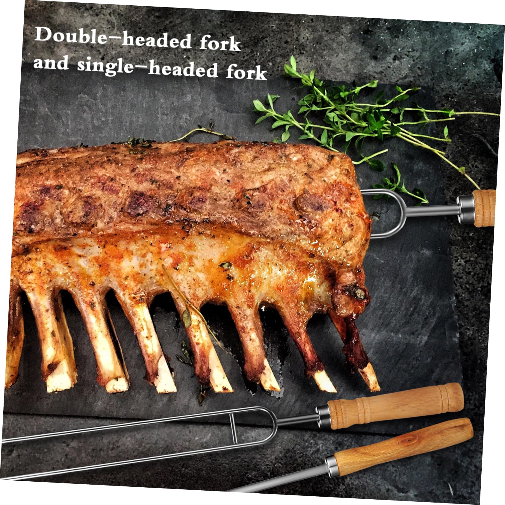 8pezzi Spiedini Barbecue Acciaio Inossidabile Con Manico Legno Per Grigliate Picnic e Campeggio Comodi e Resistenti Stile Doppio e Singolo Facile Da Trasportare e Usare