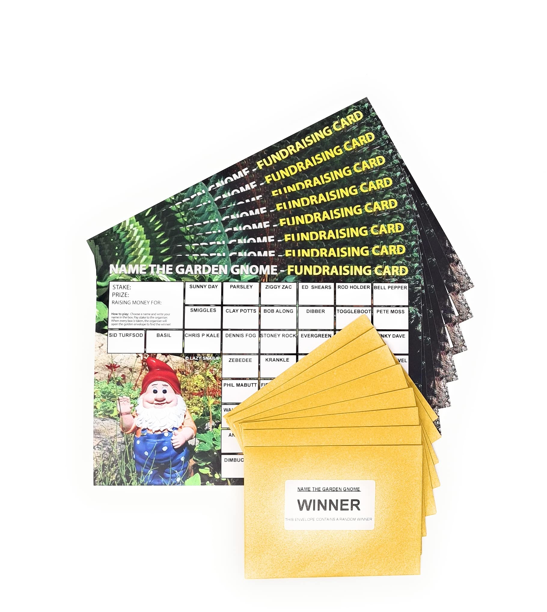 Lazy Snail ‘Name the Garden Gnome’ Fundraising Cards Pack of 8 (A5 Size - Image 4