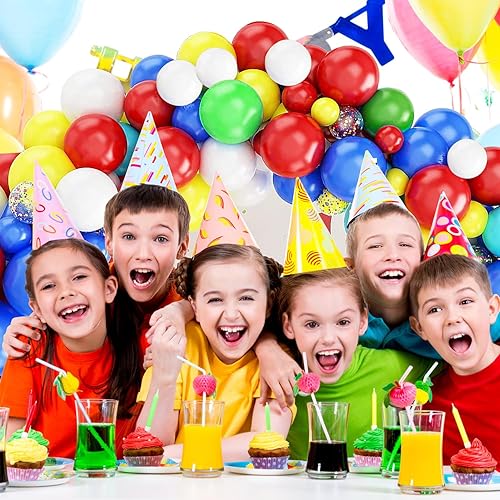 Miniatura 5 de Labeol Globos de arcoíris de diferentes tamaños, 150 unidades de 1812105 pulgadas, kit de arco de arco de globos de látex de calidad, decoraciones