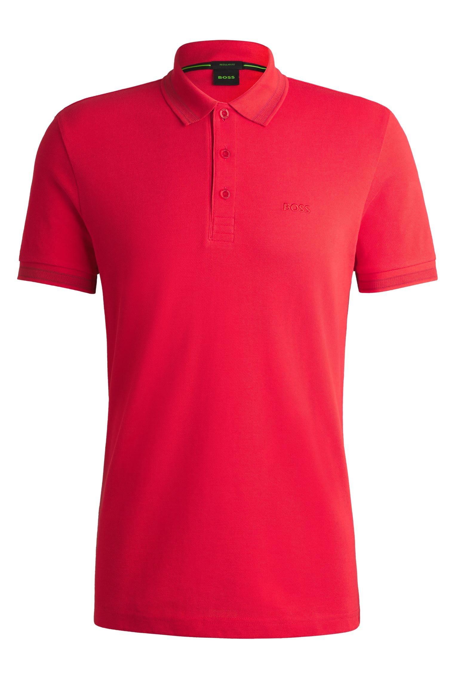 Hugo Boss Men's Red Polo Shirts,, Cotton Piqué Polo Shirt Paddy Large