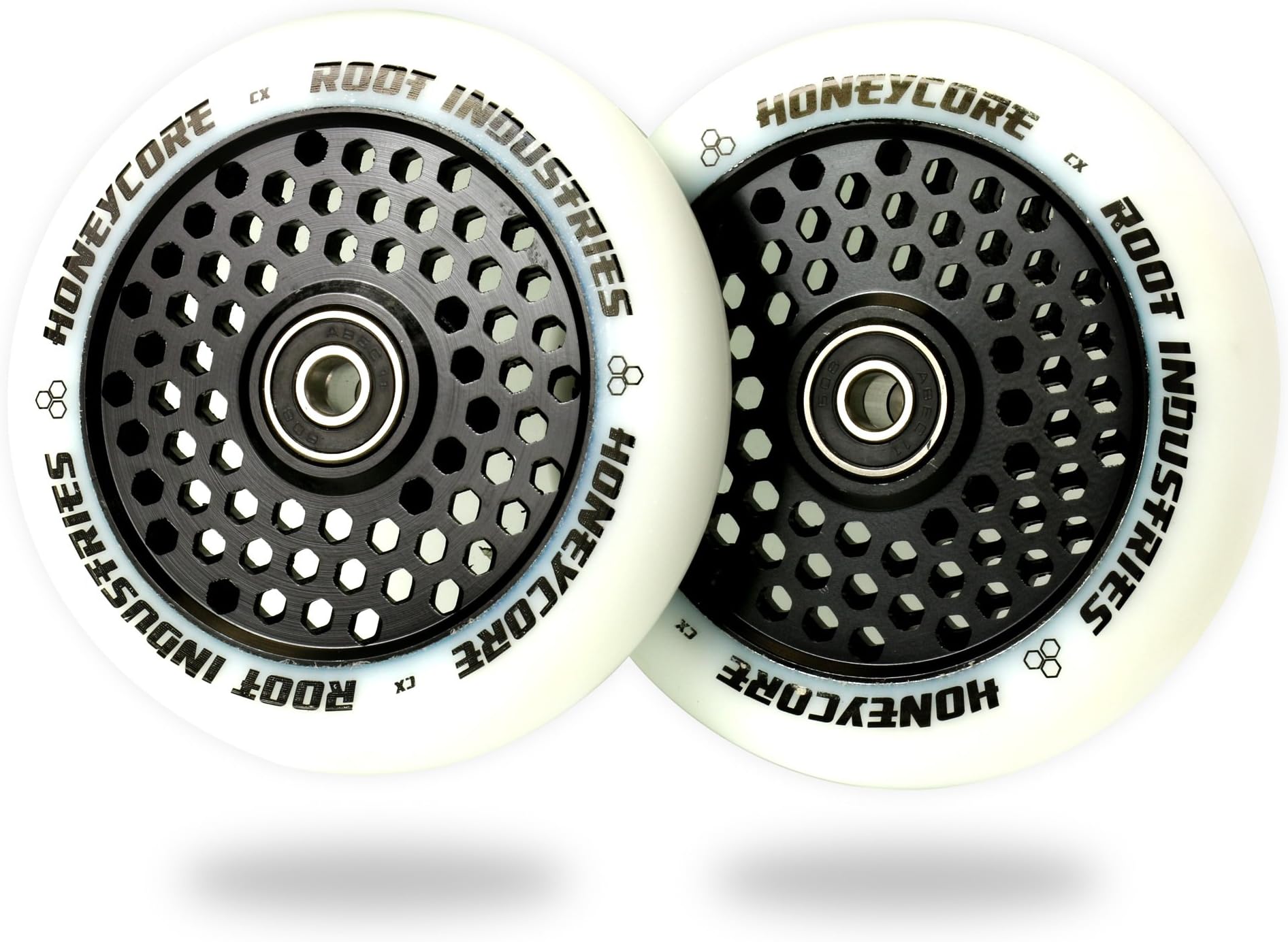 110mm Honeycore Wheels - White/Black