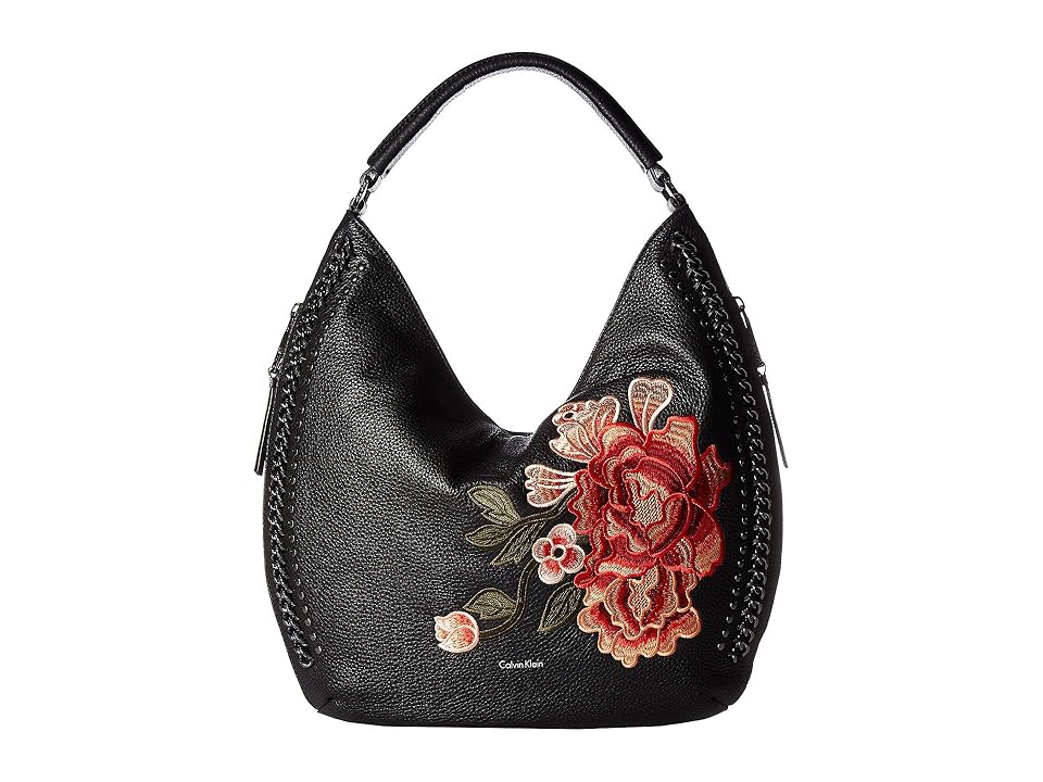 

Calvin Klein Flower Embroidery Hobo (Flower) Hobo Handbags, Khaki