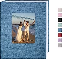Vista 66 de Álbum de fotos de 8 x 10 pulgadas, paquete de 2 libros de fotos de lino, álbum de 26 páginas con capacidad para 52 fotos, carpeta de presentación
