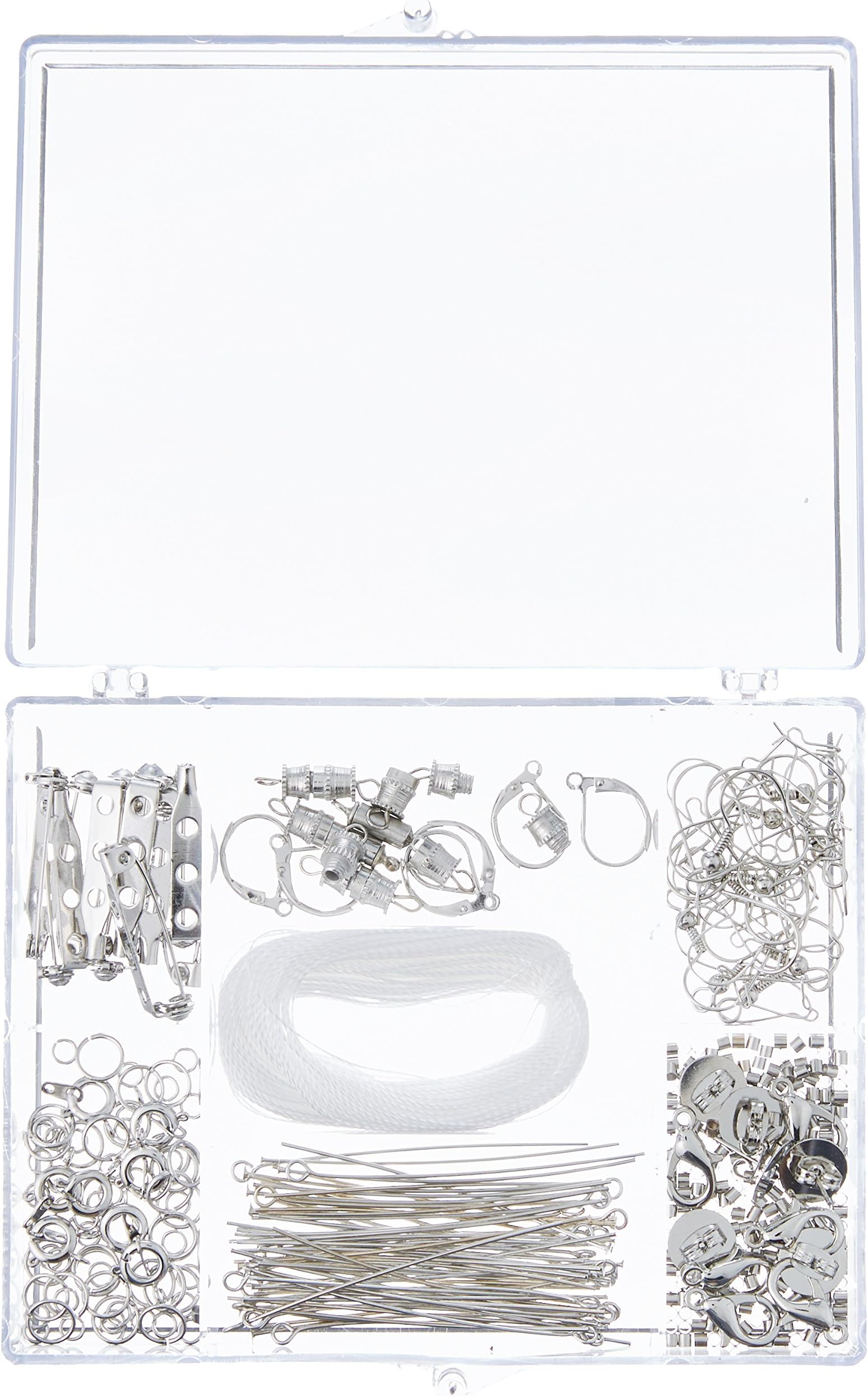 Darice 1972-08 Nickel Free Silver Finding Starter Kit in Clear Box