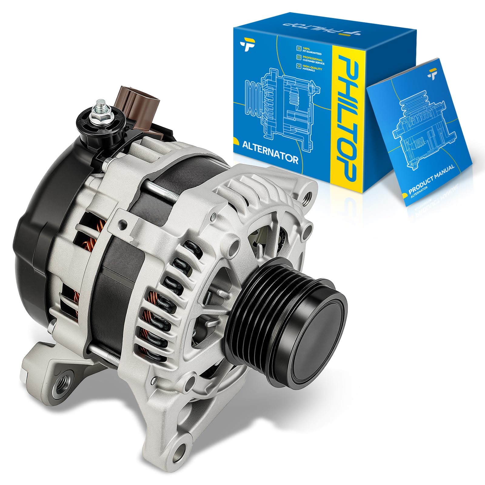 PHILTOP Alternator New 14486N Compatible with Toyota 4 2018 12V Amp SC6 Groove Pulley-image-30
