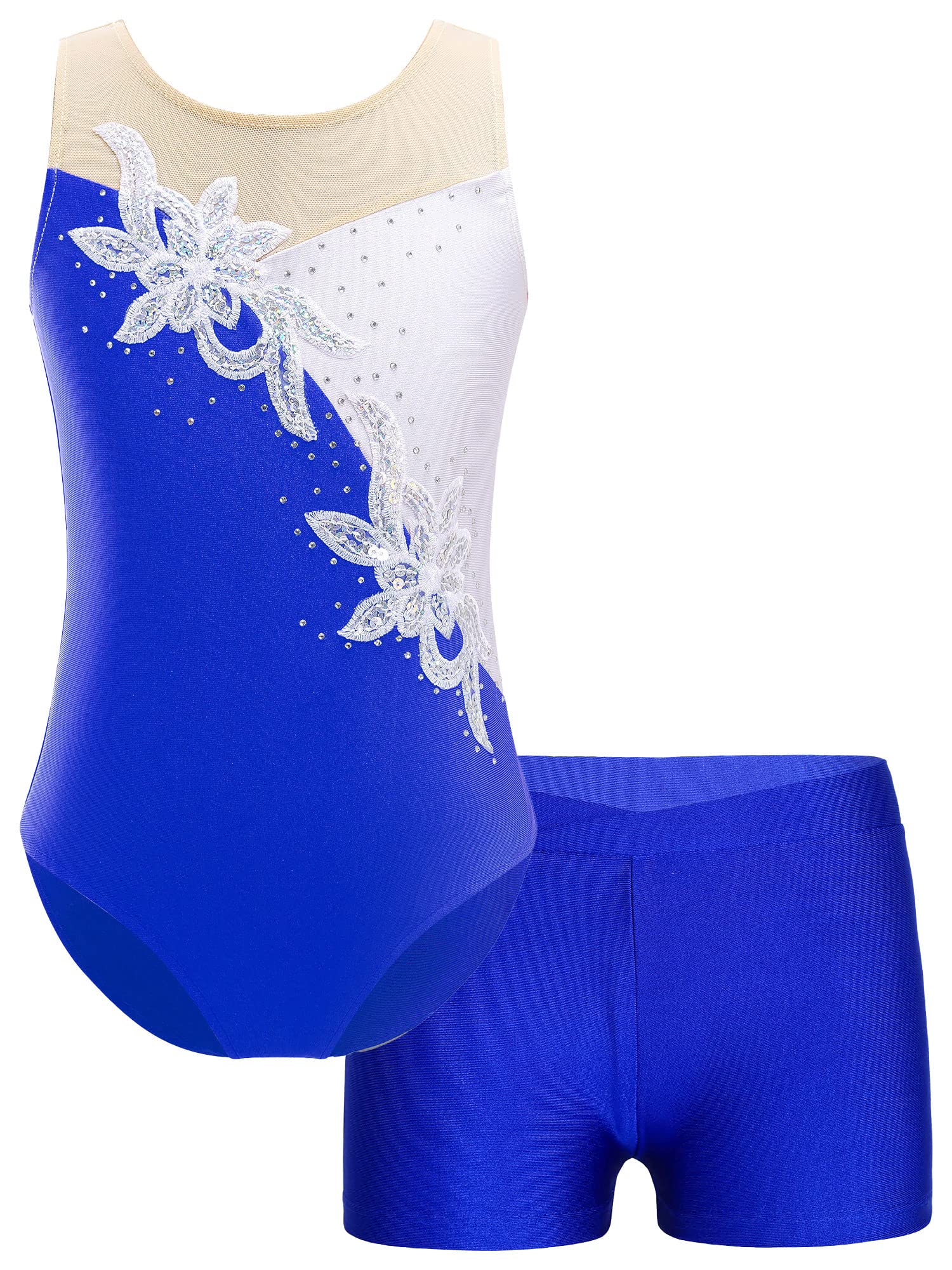 Nyeemya Turnanzug Mädchen Set - Ballettanzug Mit Shorts & Haarband