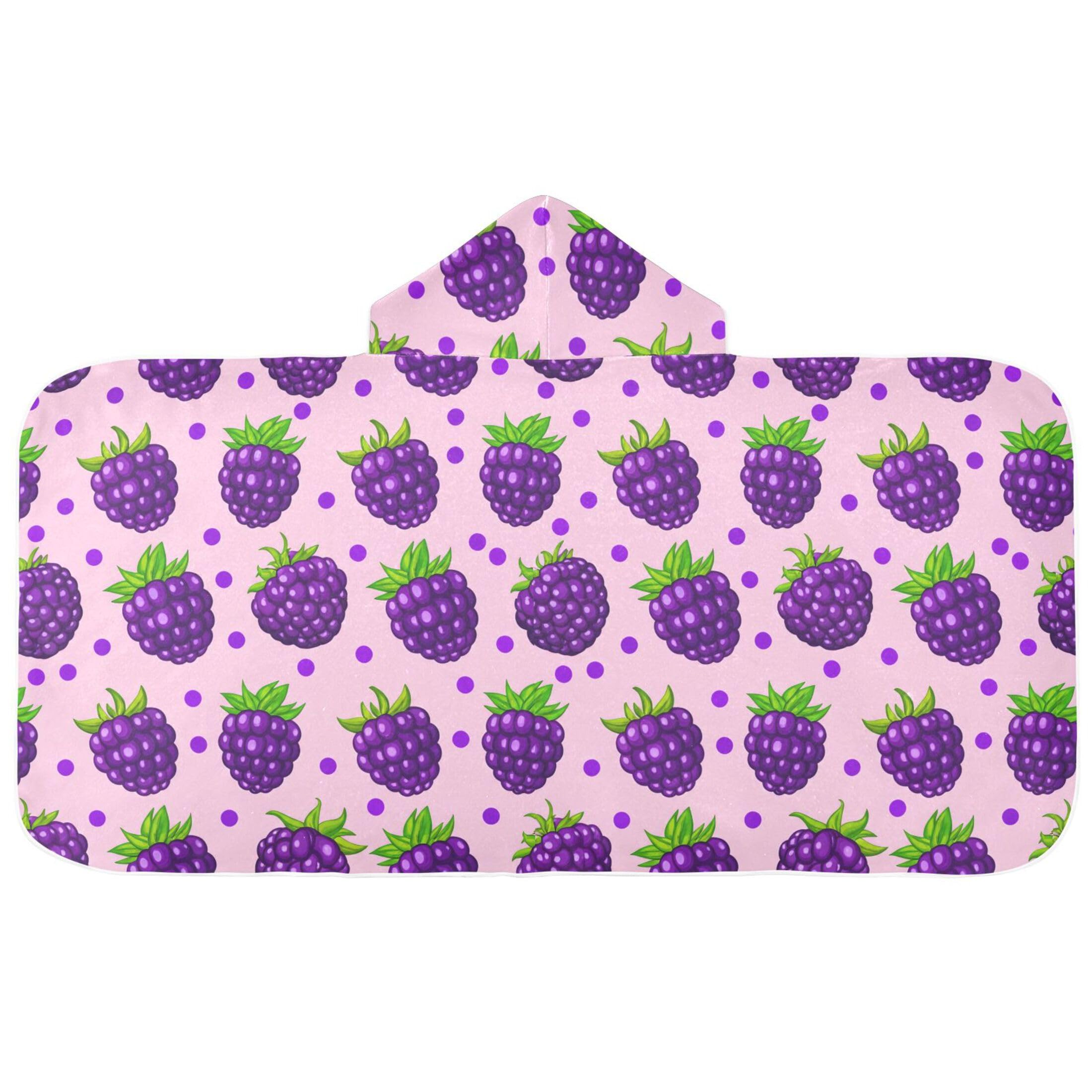 Fuauuyl Blackberries Hooded Baby Bath Towel Soft & Breathable Towel for Newborns Infants Toddlers, Nursery Essential